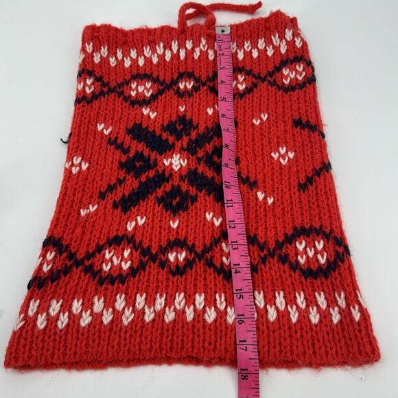 Wooden ships red, black and white knit wool neck gator - Picture 4 of 5